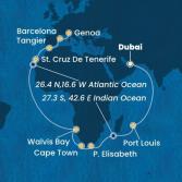 Emirati Arabi Uniti, Mauritius, Sud Africa, Namibia, Isole Canarie, Marocco, Spagna, Italia