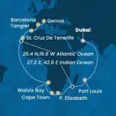 Emirati Arabi Uniti, Mauritius, Sud Africa, Namibia, Isole Canarie, Marocco, Spagna, Italia