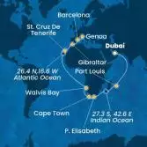 Emirati Arabi Uniti, Mauritius, Sud Africa, Namibia, Isole Canarie, Gibilterra, Spagna, Italia
