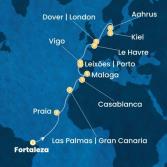 Brasile, Isole Canarie, Marocco, Spagna, Portogallo, Francia, Gran Bretagna, Danimarca, Germania