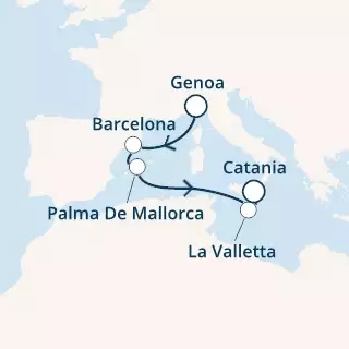 COSTA PACIFICA - Itinerario di 4 notti partendo da GENOVA il 26/03/2021 - Italia, Spagna, Isole Baleari, Malta