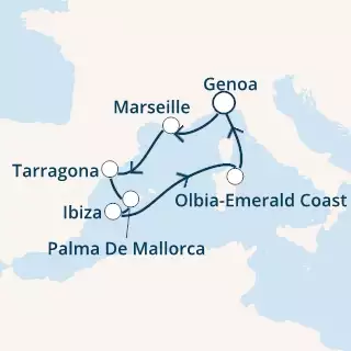 COSTA FORTUNA - Itinerario di 6 notti partendo da GENOVA il 13/09/2019 - Italia, Francia, Spagna, Isole Baleari