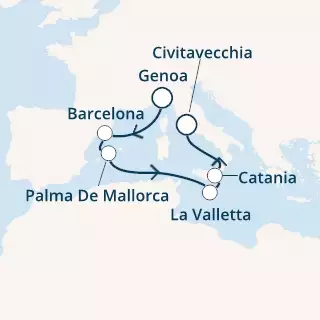 COSTA PACIFICA - Itinerario di 5 notti partendo da GENOVA il 26/03/2021 - Italia, Spagna, Isole Baleari, Malta