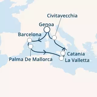 COSTA PACIFICA - Itinerario di 6 notti partendo da GENOVA il 14/08/2020 - Italia, Spagna, Isole Baleari, Malta