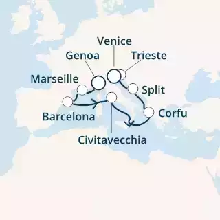 Italia, Francia, Spagna, Grecia, Croazia