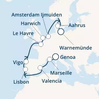 COSTA FASCINOSA - Itinerario di 11 notti partendo da GENOVA il 03/05/2020 - Italia, Francia, Spagna, Portogallo, Gran Bretagna, Danimarca, Germania