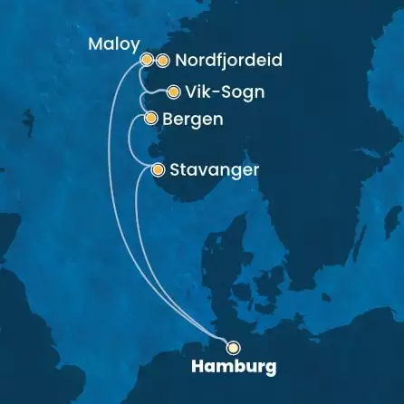 COSTA FAVOLOSA - Itinerario di 7 notti partendo da AMBURGO il 24/08/2025 - Germania, Norvegia