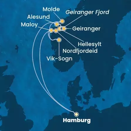 COSTA FAVOLOSA - Itinerario di 8 notti partendo da AMBURGO il 10/06/2026 - Germania, Norvegia