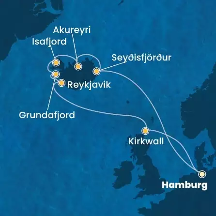 COSTA FAVOLOSA - Itinerario di 11 notti partendo da AMBURGO il 29/05/2025 - Germania, Islanda