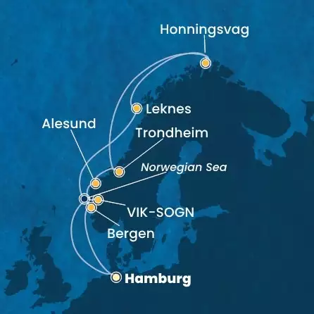 COSTA FAVOLOSA - Itinerario di 11 notti partendo da AMBURGO il 19/06/2026 - Germania, Norvegia