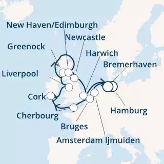 COSTA FORTUNA - Itinerario di 13 notti partendo da AMBURGO il 07/05/2020 - Germania, Belgio, Francia, Irlanda, Gran Bretagna
