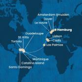 Germania, Gran Bretagna, Francia, Portogallo, Spagna, Isole Canarie, Antille, Isole Vergini, Repubblica Dominicana