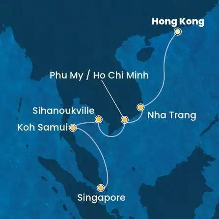 COSTA SERENA - Itinerario di 7 notti partendo da HONG KONG il 30/01/2026 - Cina, Vietnam, Cambogia, Singapore