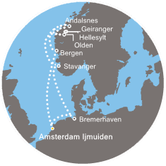 COSTA MEDITERRANEA - Itinerario di 8 notti partendo da AMSTERDAM IJMUIDEN il 13/06/2019 - Norvegia, Germania
