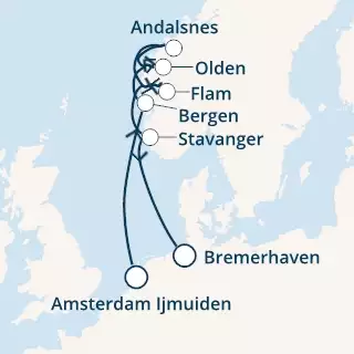 COSTA FAVOLOSA - Itinerario di 7 notti partendo da AMSTERDAM IJMUIDEN il 06/06/2021 - Norvegia, Germania