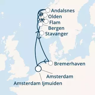 COSTA FAVOLOSA - Itinerario di 8 notti partendo da AMSTERDAM IJMUIDEN il 06/06/2021 - Norvegia, Germania, Olanda