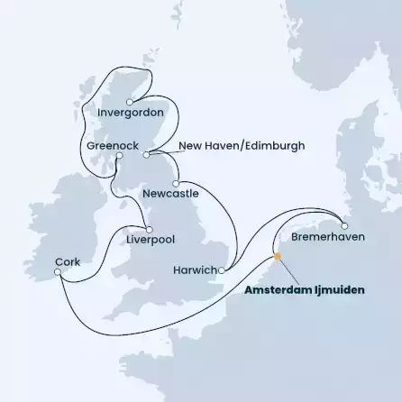 COSTA FORTUNA - Itinerario di 11 notti partendo da AMSTERDAM IJMUIDEN il 28/08/2022 - Irlanda, Scozia, Gran Bretagna, Germania