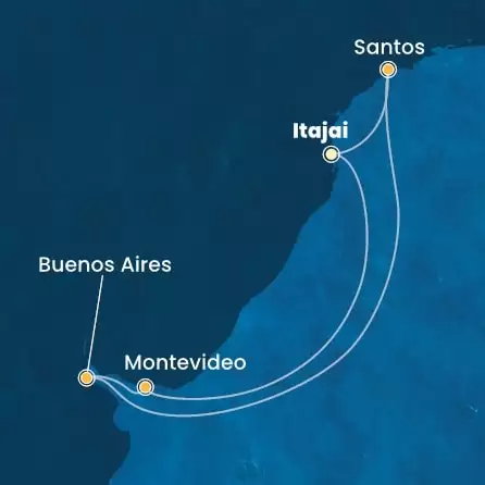 COSTA DIADEMA - Itinerario di 6 notti partendo da ITAJAI il 09/02/2025 - Uruguay, Argentina, Brasile