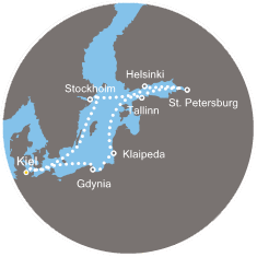 COSTA PACIFICA - Itinerario di 9 notti partendo da KIEL il 18/06/2019 - Germania, Polonia, Lituania, Estonia, Russia, Finlandia, Svezia