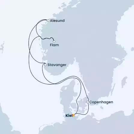 COSTA DIADEMA - Itinerario di 6 notti partendo da KIEL il 26/08/2022 - Germania, Danimarca, Norvegia