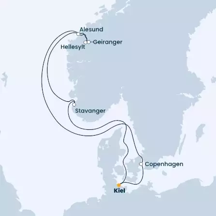 COSTA FIRENZE - Itinerario di 6 notti partendo da KIEL il 09/06/2023 - Germania, Danimarca, Norvegia