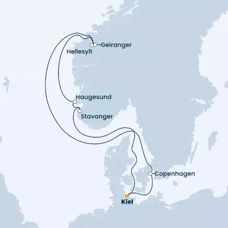 COSTA FIRENZE - Itinerario di 6 notti partendo da KIEL il 02/06/2023 - Germania, Danimarca, Norvegia