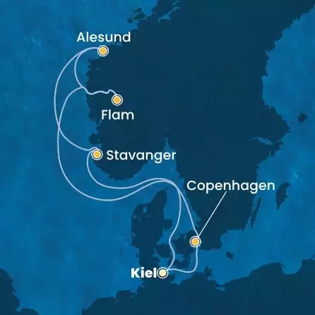 COSTA DIADEMA - Itinerario di 6 notti partendo da KIEL il 22/05/2026 - Germania, Danimarca, Norvegia