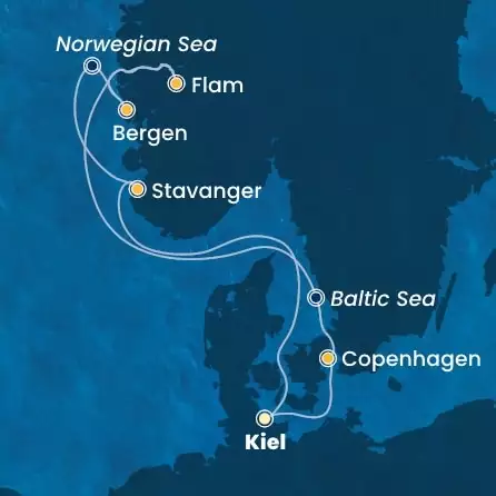 COSTA DIADEMA - Itinerario di 6 notti partendo da KIEL il 23/05/2025 - Germania, Danimarca, Norvegia