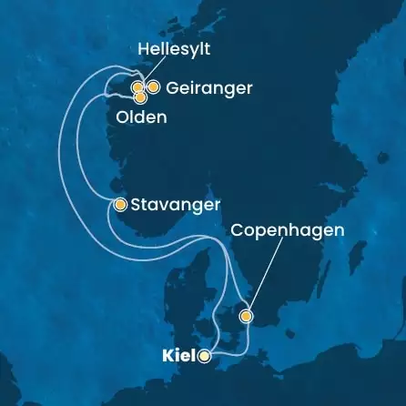 COSTA DIADEMA - Itinerario di 6 notti partendo da KIEL il 04/09/2026 - Germania, Danimarca, Norvegia