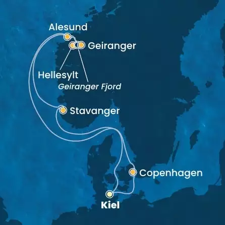 COSTA DIADEMA - Itinerario di 6 notti partendo da KIEL il 29/05/2026 - Germania, Danimarca, Norvegia