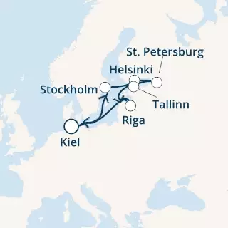 COSTA FASCINOSA - Itinerario di 8 notti partendo da KIEL il 07/06/2021 - Germania, Svezia, Finlandia, Russia, Estonia, Lettonia