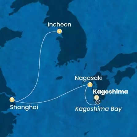 COSTA SERENA - Itinerario di 5 notti partendo da KAGOSHIMA il 06/06/2026 - Giappone, Cina, Sud Korea