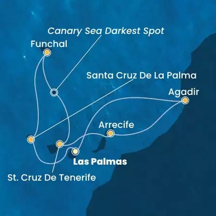 COSTA FORTUNA - Itinerario di 6 notti partendo da LAS PALMAS il 26/12/2025 - Isole Canarie, Spagna, Madera, Marocco