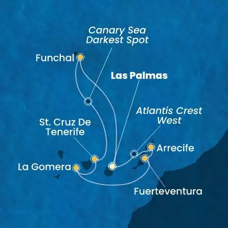 COSTA FORTUNA - Itinerario di 6 notti partendo da LAS PALMAS il 13/03/2026 - Isole Canarie, Madera, Spagna