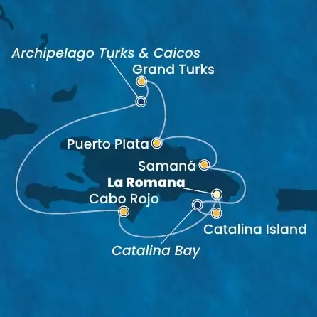 COSTA FASCINOSA - Itinerario di 6 notti partendo da LA ROMANA il 09/02/2025 - Repubblica Dominicana, Isole Turks
