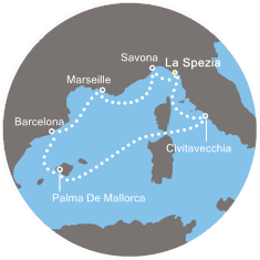 COSTA MAGICA - Itinerario di 6 notti partendo da LA SPEZIA il 28/10/2018 - Italia, Isole Baleari, Spagna, Francia