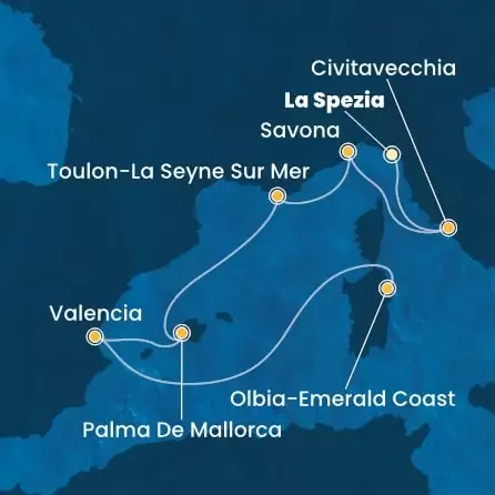 COSTA PACIFICA - Itinerario di 6 notti partendo da  il 15/05/2026 - Italia, Isole Baleari, Spagna