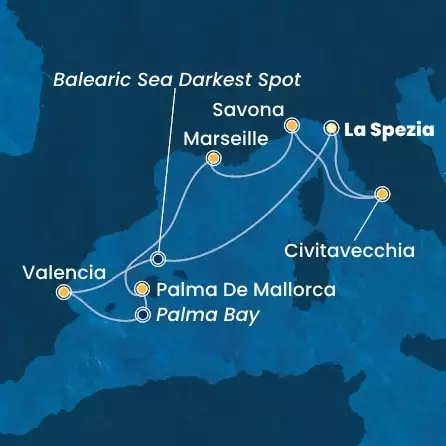 COSTA PACIFICA - Itinerario di 6 notti partendo da  il 08/05/2026 - Italia, Francia, Isole Baleari, Spagna