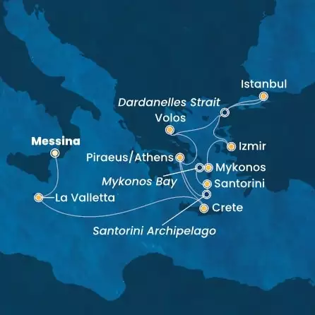 COSTA FORTUNA - Itinerario di 10 notti partendo da MESSINA il 04/05/2026 - Italia, Malta, Grecia, Turchia
