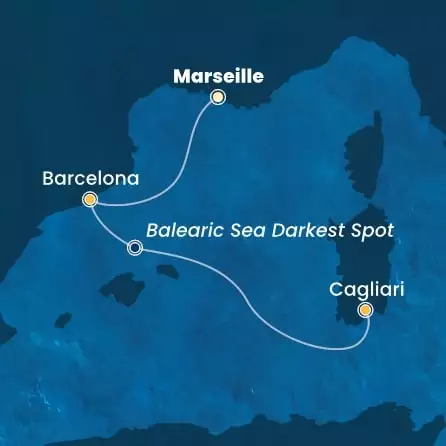 COSTA SMERALDA - Itinerario di 2 notti partendo da MARSIGLIA il 09/08/2025 - Francia, Spagna, Italia