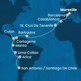 Francia, Spagna, Marocco, Isole Canarie, Antille, Colombia, Costa Rica, Panama