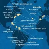 Francia, Spagna, Gibilterra, Isole Azzorre, Canada, Stati Uniti, Florida (USA), Repubblica Dominicana, Antille