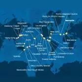 Francia, Spagna, Portogallo, Isole Azzorre, Stati Uniti, Florida (USA), Messico, Stati Uniti, Hawai, Polinesia, Fiji