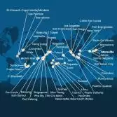 Francia, Spagna, Portogallo, Isole Azzorre, Stati Uniti, Florida (USA), Messico, Stati Uniti, Hawai, Polinesia, Fiji, Australia