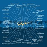 Francia, Spagna, Portogallo, Isole Azzorre, Stati Uniti, Florida (USA), Messico, Stati Uniti, Hawai, Polinesia, Fiji