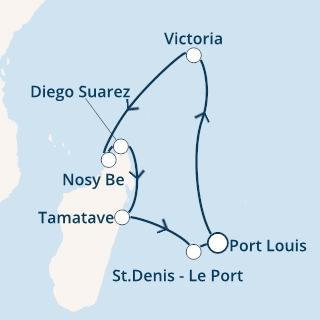 COSTA MEDITERRANEA - Itinerario di 13 notti partendo da PORT LOUIS il 29/02/2020 - Mauritius, Seychelles, Madagascar, Réunion