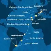 Uruguay, Argentina, Brasile, Capo Verde, Isole Canarie, Madera, Spagna, Francia, Italia