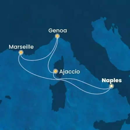 COSTA FASCINOSA - Itinerario di 4 notti partendo da NAPOLI il 25/09/2025 - Italia, Francia, Corsica (Francia)