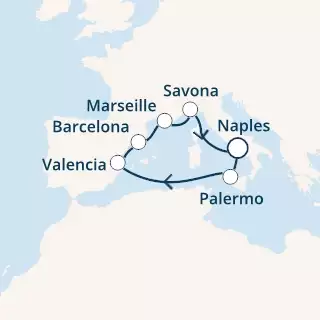 COSTA MAGICA - Itinerario di 6 notti partendo da NAPOLI il 11/11/2019 - Italia, Spagna, Francia