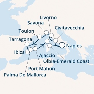 Italia, Corsica (Francia), Spagna, Isole Baleari
